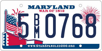 MD license plate 5BM0768