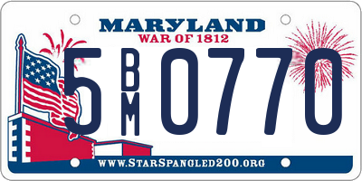 MD license plate 5BM0770
