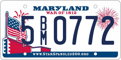 MD license plate 5BM0772