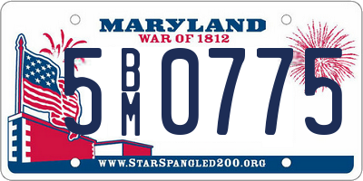 MD license plate 5BM0775