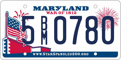 MD license plate 5BM0780