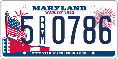MD license plate 5BM0786