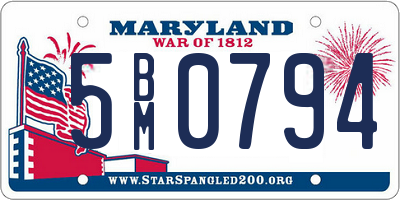 MD license plate 5BM0794
