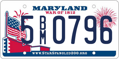 MD license plate 5BM0796