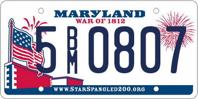 MD license plate 5BM0807