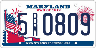 MD license plate 5BM0809