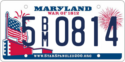 MD license plate 5BM0814