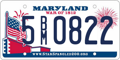 MD license plate 5BM0822