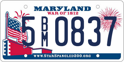 MD license plate 5BM0837