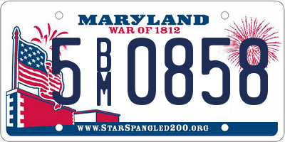 MD license plate 5BM0858