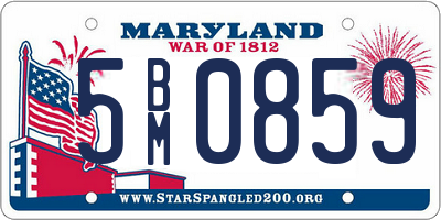 MD license plate 5BM0859
