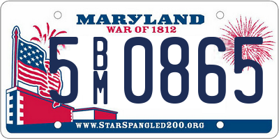 MD license plate 5BM0865