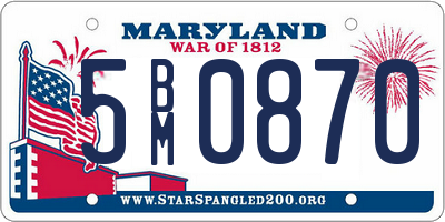 MD license plate 5BM0870