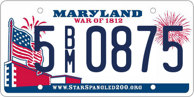 MD license plate 5BM0875