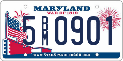 MD license plate 5BM0901