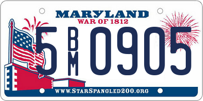 MD license plate 5BM0905