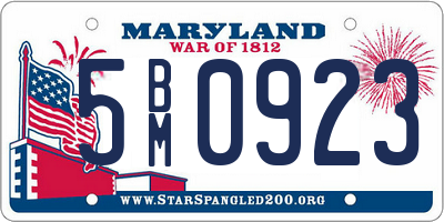 MD license plate 5BM0923