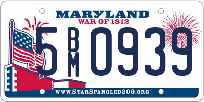 MD license plate 5BM0939
