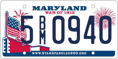 MD license plate 5BM0940