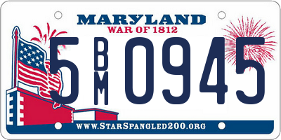 MD license plate 5BM0945