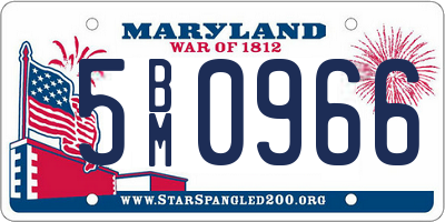 MD license plate 5BM0966