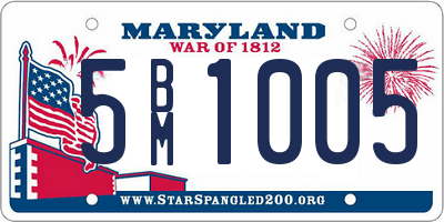 MD license plate 5BM1005