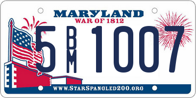 MD license plate 5BM1007