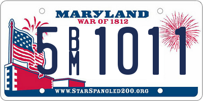 MD license plate 5BM1011