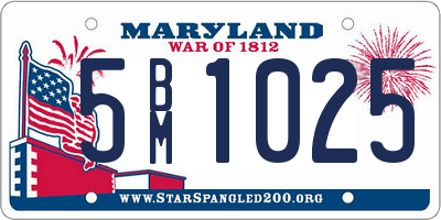 MD license plate 5BM1025