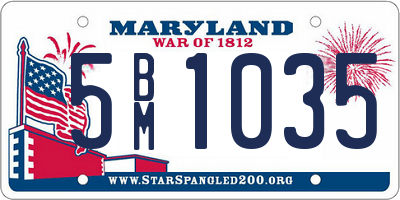 MD license plate 5BM1035