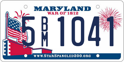 MD license plate 5BM1041
