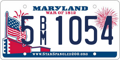 MD license plate 5BM1054