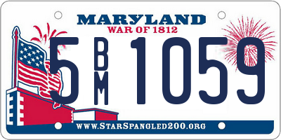 MD license plate 5BM1059