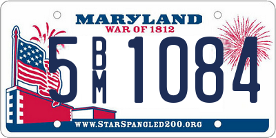 MD license plate 5BM1084