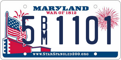 MD license plate 5BM1101