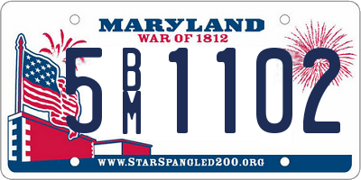 MD license plate 5BM1102