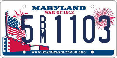 MD license plate 5BM1103
