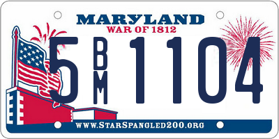 MD license plate 5BM1104