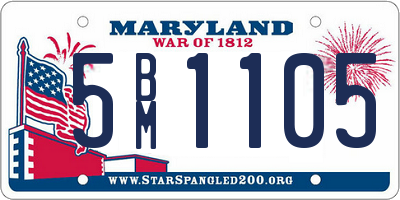 MD license plate 5BM1105