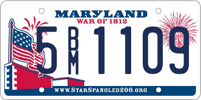 MD license plate 5BM1109