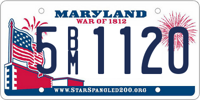 MD license plate 5BM1120