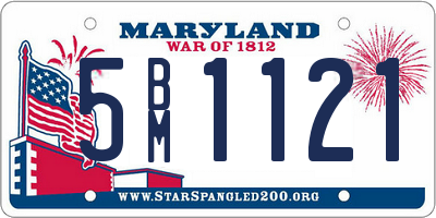 MD license plate 5BM1121