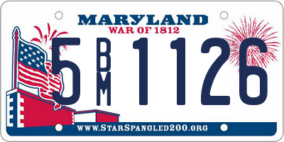 MD license plate 5BM1126