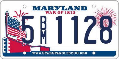 MD license plate 5BM1128