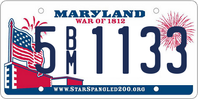 MD license plate 5BM1133
