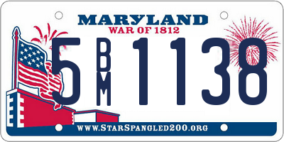 MD license plate 5BM1138