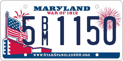 MD license plate 5BM1150