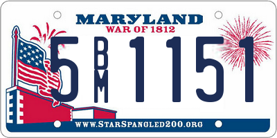 MD license plate 5BM1151