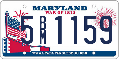 MD license plate 5BM1159