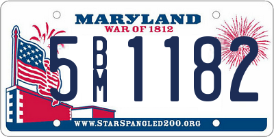 MD license plate 5BM1182